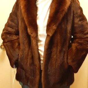 Nice mahogany mink and sable coat size 10